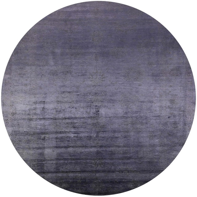 Ahgly Company Tapis d'Intérieur Lavables en Machine Ronds Industriels Modernes Violet Marine Bleu, Ronds de 8'