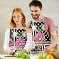 thumbnail image 3 of Pioneer Flower Floral Print Pattern Apron-Garden Aprons for Women with Pockets-Cotton Linen Waterproof Kitchen Cooking Gardening Aprons Adjustable for Kitchen,Cooking,BBQ and Salon 33x27 Inch, 3 of 7