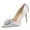 Silver, variant on Juebong Women Pumps Elegant Rhinestone High Heels Shoes Sexy Thin Pointed Single Shoes,Black Size 41