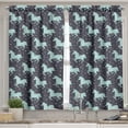 thumbnail image 2 of Ambesonne Abstract Valance & Curtain, Galloping Unicorns, 55"x45", Mint Dark Taupe Pink, 2 of 6