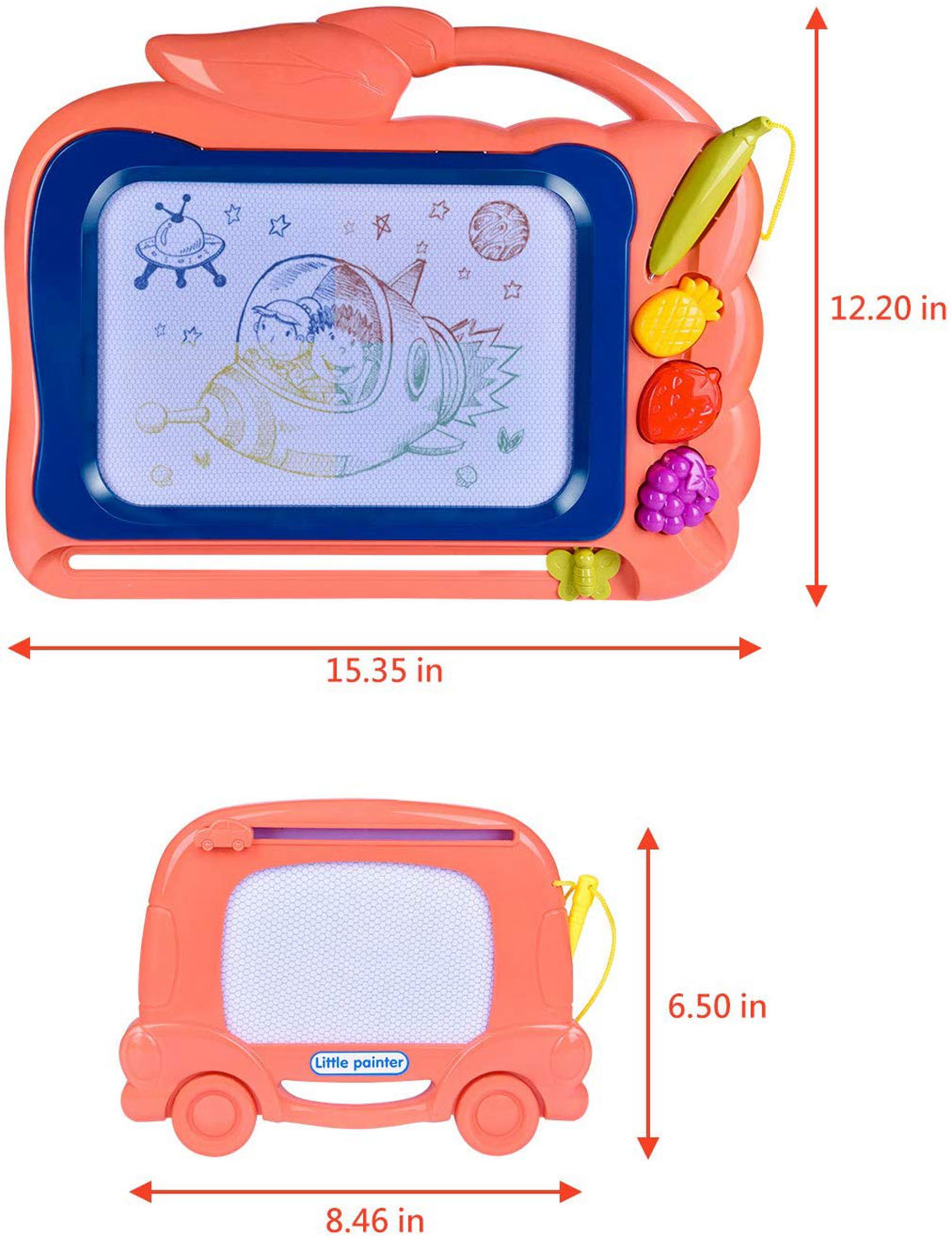 Playkidz 2 pack Color Doodler Magnetic Drawing Board Toy for Kids, Large  Doodle Board Writing Painting Sketch Pad, Write and Play, Draw and Stamp