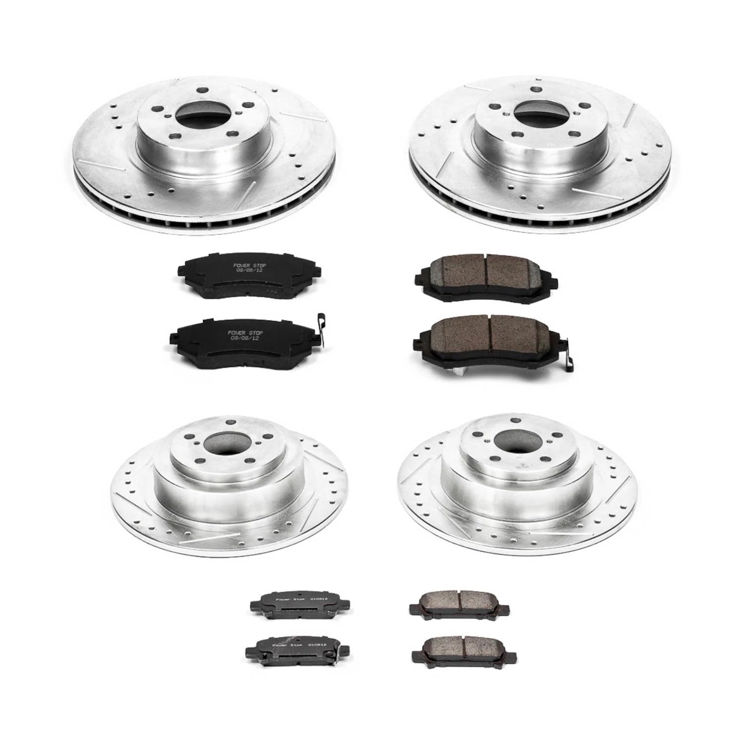 PowerStop Front and Rear Z23 Evolution Sport Carbon-Fiber Ceramic Brake Pad and Drilled & Slotted Rotor Kit Fits: SUBARU Select Models K2750