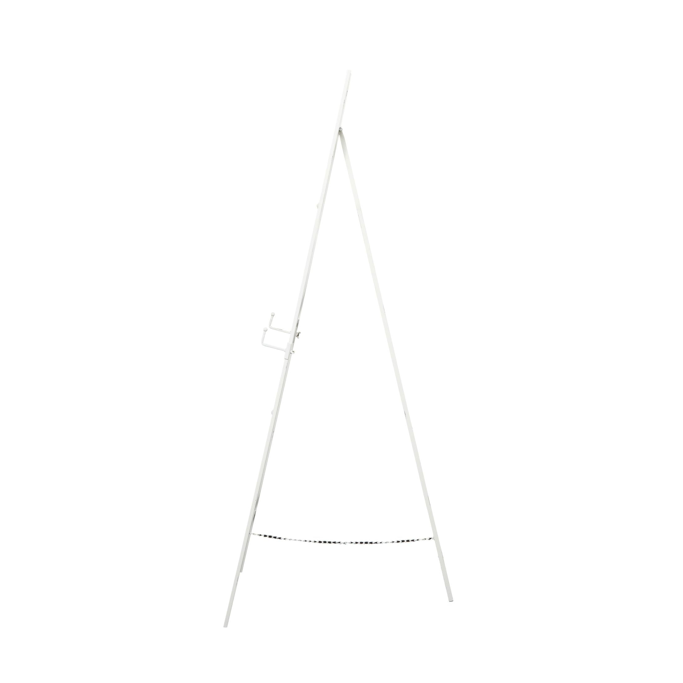 DecMode 16" x 54" White Metal Tall Adjustable Floor 2 Tier Easel, 1-Piece