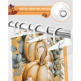 thumbnail image 4 of Thanksgiving Shower Curtain Set ，Waterproof Fabric Shower Curtains Orange Pumpkin Floral Country Watercolor Shower Curtains for Bathroom,Bathroom Decor 36"x78", 4 of 7
