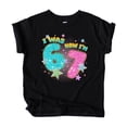 thumbnail image 5 of Ink-Printed Glitter I was 6 Now I'm 7 Birthday Shirt for Girls Trendy Six Seven Party T-Shirt Black Shirt Youth Medium, 5 of 6