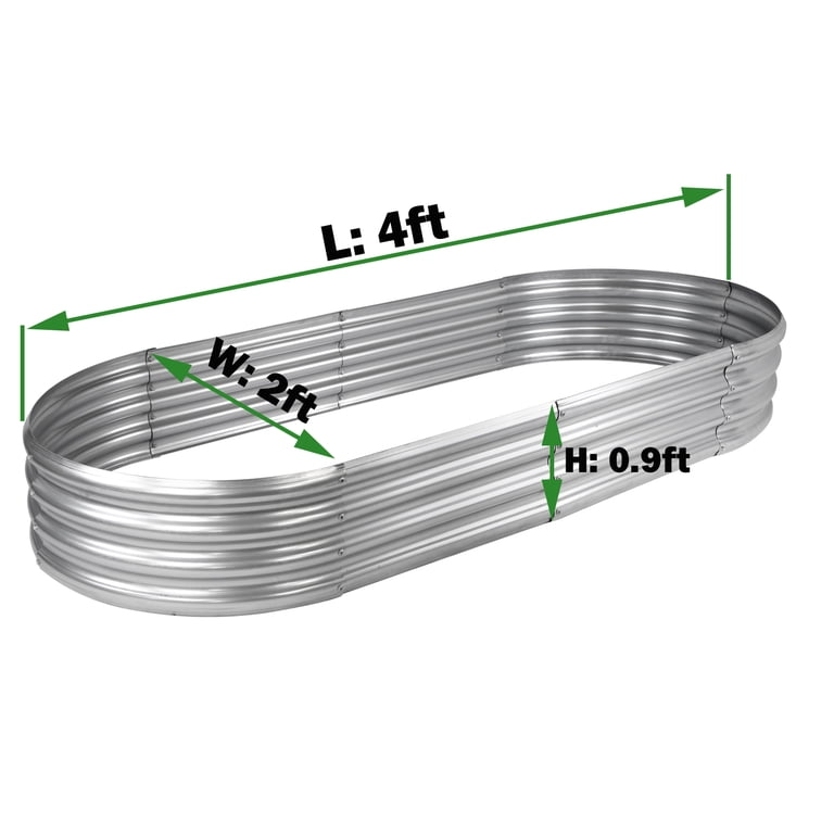 Nana Guard Galvanized Oval Raised Garden Bed, 4x2 Feet photo 4