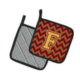 thumbnail image 2 of Carolines Treasures CJ1048-FPTHD Letter F Chevron Garnet and Gold Pair of Pot Holders, 7.5HX7.5W, multicolor, 2 of 2