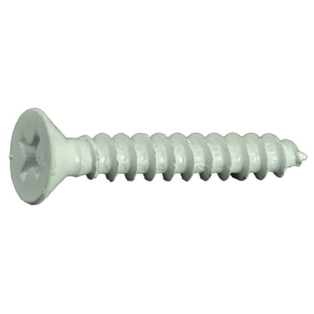 

#10 x 1-1/4 White Steel Phillips Flat Head Sheet Metal Screws (25 pcs.)