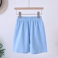 thumbnail image 3 of Girls Active Shorts Elastic Waistband Plain Shorts (Blue 7-8Years), 3 of 9