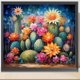 thumbnail image 3 of Pintura de diamante 5D DIY, kit de flor de Cactus con taladro redondo completo, decoración del hogar, 40x35cm, 3 of 9
