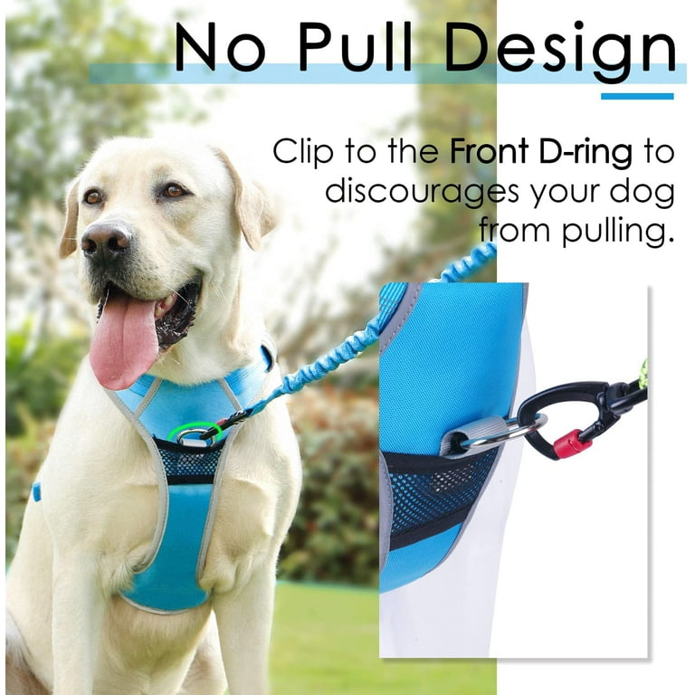 ThinkPet No Pull Harness Breathable Sport Harness with Handle Dog Harnesses Reflective Adjustable for Medium Large Dogs Back Front Clip for Easy