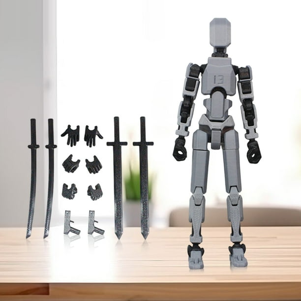 13 Figura de acción del robot con múltiples accesorios Figuras de acción múltiples Decoración de escritorio de juguete móvil de cuerpo completo
