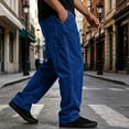 thumbnail image 2 of Rvwovn Men's Corduroy Cargo Pants Relaxed Fit Straight Leg Work Pants with Multi Pockets Casual Wear, 2 of 4