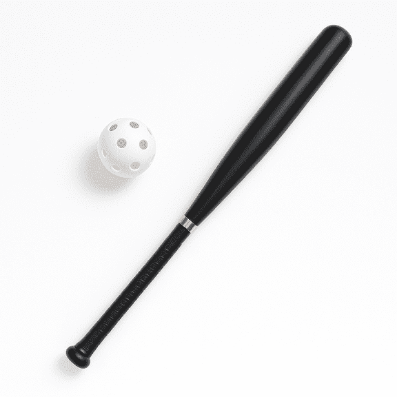 Markwort Plastic Bat & Softball Combo, Black, 28"