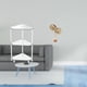 thumbnail image 2 of Mesa de esquina moderna en forma de hoja con escultura de metal, mesa auxiliar de niveles, fácil de limpiar, para cocina, baño, sala de estar, es, 2 of 8