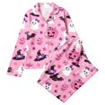 thumbnail image 4 of LIIPEE Womens Halloween Graphic Pajamas Long Sleeve Button Down Shirts And Pants Holiday Pajama Set Fall Sleepwear, 4 of 4