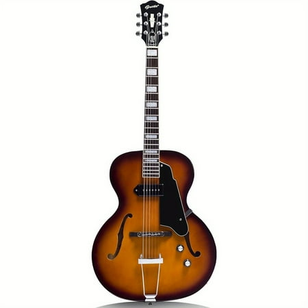 GROTE Jazz Electric Guitar Hollow Body Chrome Hardware P90 pickup Vintage Sunburst