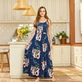 thumbnail image 5 of PatPat Family Matching Dresses Blue Women XXL Dark Blue Floral Print Matching Maxi Sling Dresses, Women Dress, 5 of 11