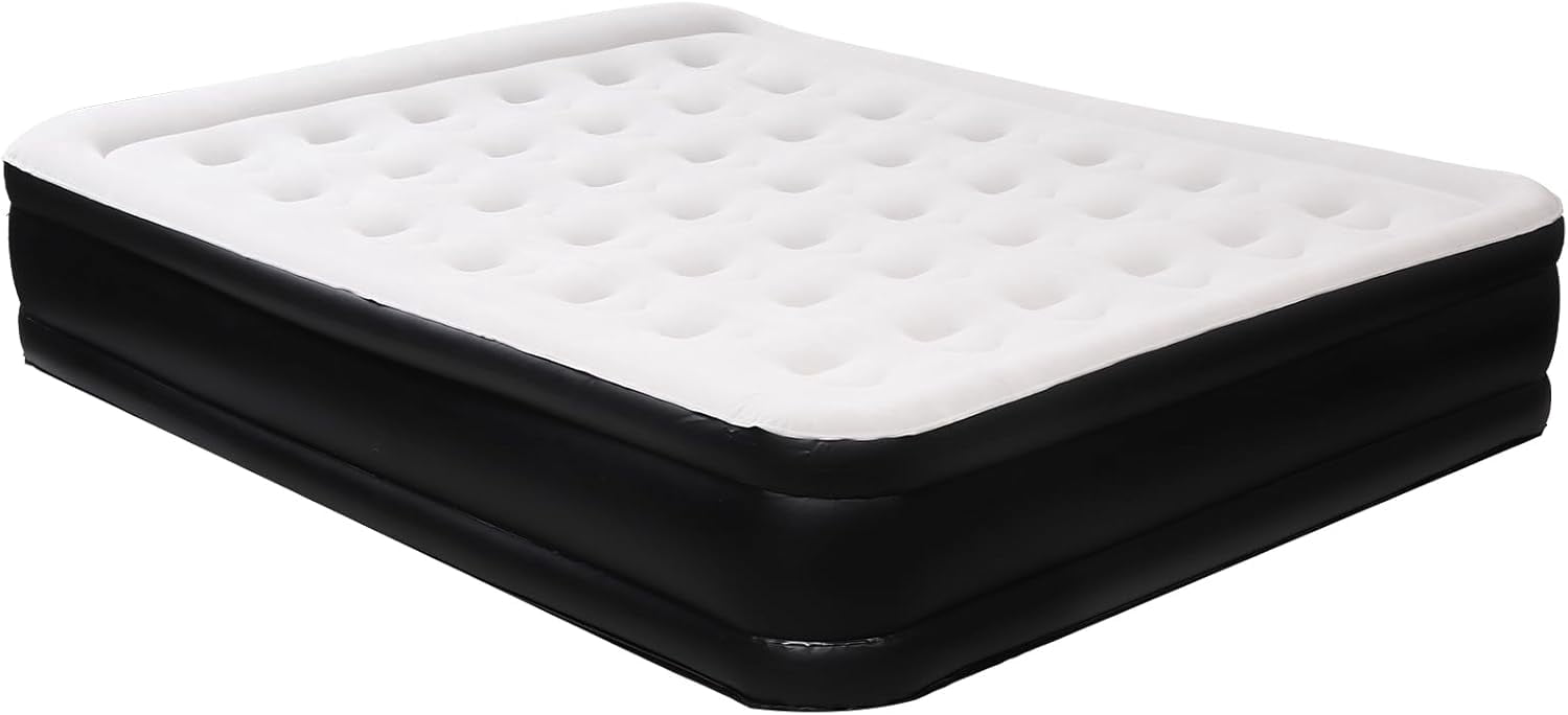 Air Mattress Queen with Built-in Pump, Upgraded 18 inch Raised Comfort Quick Inflatable Blow Up Bed with Carrying Bag,Camping Home & Guests,660LB Max