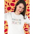 thumbnail image 2 of Cinco De Mayo Hand Drawn Text Shaped T-Shirt Women -Image by Shutterstock, Female Small, 2 of 4