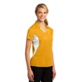 thumbnail image 4 of Sport-Tek LST655 Ladies Side Blocked Micropique Sport-Wick Polo Shirt , Gold/White, M, 4 of 6