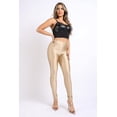 thumbnail image 2 of Ofenti Shiny Leggings for Women High-Waist Neon Tights for Parties & Raves, Small Nude, 2 of 8