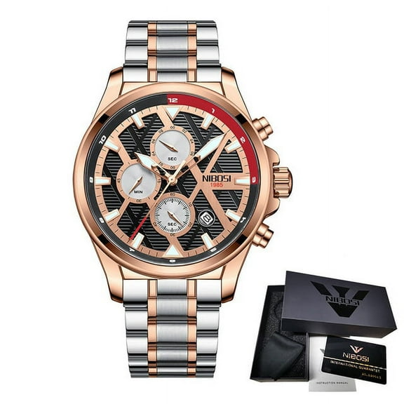 Nibosi Men Watch Top Brand Luxury Quartz Watches Fashion Casual Sport Chronograph Wristwatch Waterproof Clock Relogio Masculino - Quartz Wristwatches