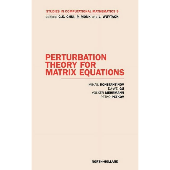 Studies in Computational Mathematics Perturbation Theory for Matrix Equations: Volume 9, Book 9, (Hardcover)