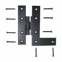 Renovators Supply Left Offset H-L Cabinet Hinge Black Iron 4" x 3/8" w/Mounting Screws in RSF Protective Finish