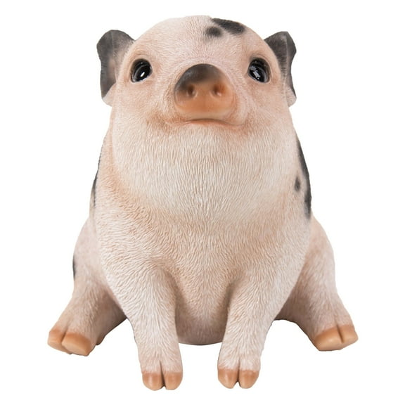 Hi-Line Gifts Sitting Chubby Piglet Outdoor Garden Statue - 5.75"