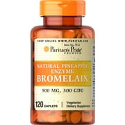 Puritan's Pride Natural Pineapple Enzyme Bromelain Caplets, 120 Count