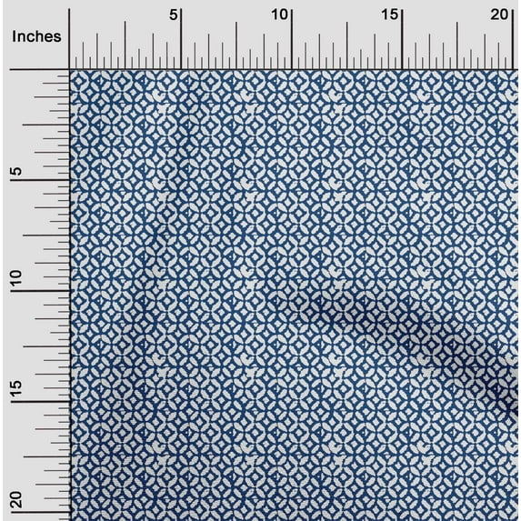 oneOone Organic Cotton Voile Fabric Geometric Block Print Fabric By Yard 42 Inch Wide