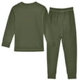 thumbnail image 2 of joogoo Olive Green Solid 2 Piece Long Sleeve Tee and Pants Cotton Pajama Set 4T, 2 of 7