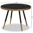 thumbnail image 4 of Baxton Studio Lauro Round Marble Print Metal Coffee Table in Black and Gold, 4 of 6