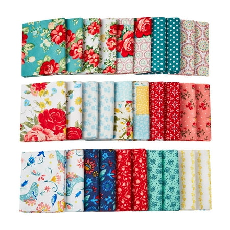 The Pioneer Woman 21" X 18" Fat Quarter Cotton Precut Bundle Multi-Color, 30 Pieces