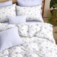thumbnail image 3 of 2 Pieces Cute Bowknot Comforter Set for Boys Girls Dreamy Princess Style Princess Style Purple Floral Twin Bedding Set Ultra Soft Reversible Garden Flower Comforter with Pillowcases, 3 of 6