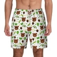 thumbnail image 2 of Picia Cute Bear pattern Mens Swim Trunks with Compression Liner Stretch Beach Shorts Quick Dry with Zipper Pockets No-Chafing Board Shorts-Medium, 2 of 9