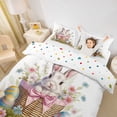 thumbnail image 3 of Erosebridal Kawaii Bow Rabbit Flowers Twin Bedding For Boys Girls,Kids Happy Easter Eggs Duvet Cover Set,2pcs,No Comforter,Ultra Soft Home Decor, 3 of 6
