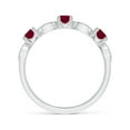 thumbnail image 2 of Angara Natural Round Ruby & Marquise Diamond Ring in 925 Sterling Silver for Women – July Birthstone Jewelry | Ruby and Diamond Ring (Ring Size - 4.5), 2 of 10