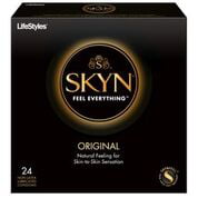 LifeStyles Skyn Original Lubricated Non Latex Condoms - 24 (Best Feeling Condoms For Men)