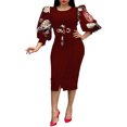 thumbnail image 1 of Felwors Summer Women's Plus Size Temperament Commuting Plus Size Printed Dress, 1 of 8
