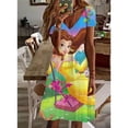 thumbnail image 2 of Yanluna Disney Frozen Robe Princesse Elsa pour Femmes Imprimée Col en V Manches Courtes Robe Décontractée Style Simple Vêtements pour Femmes, 2 of 5