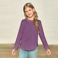 thumbnail image 4 of TAIAOJING Toddler Girls Long Sleeve Shirts Kids Arc Hem Side Slit Soft Tunic Tops T Shirts 3-4 Years, 4 of 7