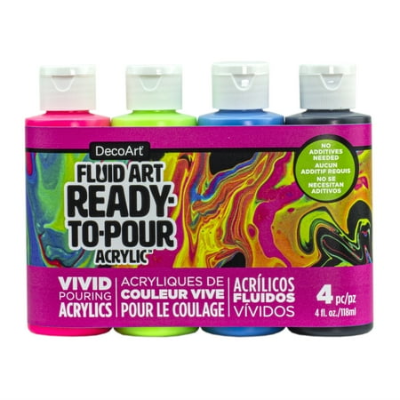 UPC: 0766218137548 | DecoArt® Fluid Art Ready to Pour Acrylic™ Neon Blast Paint Pack