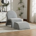 thumbnail image 1 of 24.8 "Amplia silla sin brazos tapizada moderna con almacenamiento otomano, silla de acento de chenilla para sala de estar, dormitorio, oficina y sala de lectura, 1 of 5