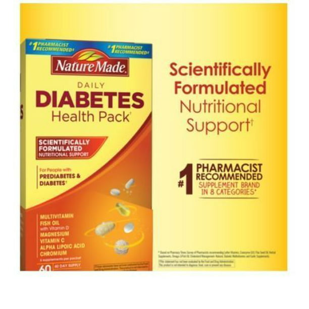 Nature Made Diabetic Health Pack 60 Packets (6 supplements/packet ...