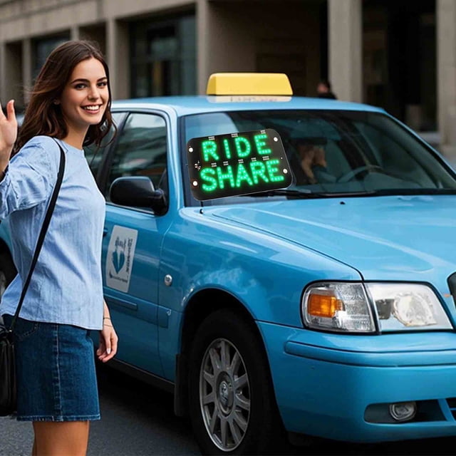 Clearance Items! Gspmoly Led Light Sign for Car 7.5 X 4.5 Inch Windshield Led Car Sign with Suction Cups Text Led Light for Ride Driver Clearance Items