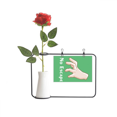 thumbnail image 1 of Vase Suspendu en Forme de Rose Artificielle avec Geste de Capture et Capture, 1 of 3