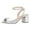 Silver, variant on XYD Women Block Mid Heels Sandals Almond Open Toe Adjustable Buckle Ankle Strap Pumps Classic Wedding Shoes Size 7 Taupe