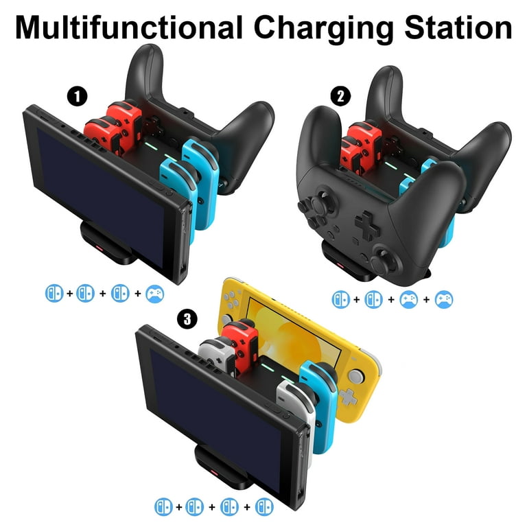 EEEkit 6-in-1 Nintendo Switch Charging Station, Fast Charger Dock